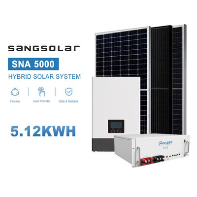সানসোলার 5kw অফ গ্রিড হাইব্রিড সোলার এনার্জি সিস্টেম অল ইন ওয়ান স্টোরেজ সিঙ্গল ফেজ 5kw সোলার এনার্জি সিস্টেমের জন্য
