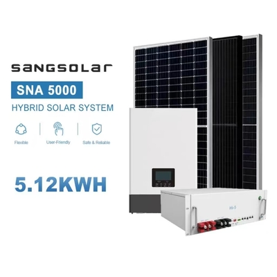 সানসোলার 5kw অফ গ্রিড হাইব্রিড সোলার এনার্জি সিস্টেম অল ইন ওয়ান স্টোরেজ সিঙ্গল ফেজ 5kw সোলার এনার্জি সিস্টেমের জন্য